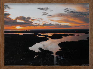 Solnedgång över Norrby - 30x40cm trä